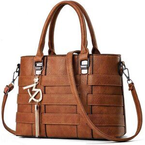 PU Leather Weave Shoulder Bag for Women Elegant Top Handle Designer Purse